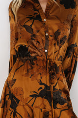 Venice Short Dress | Gold Floral