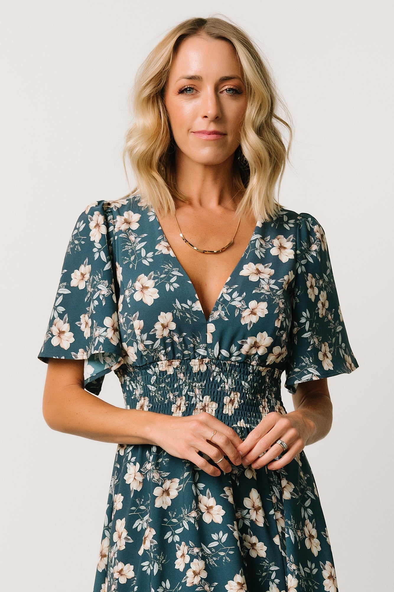 Verona Smocked Maxi Dress | Slate Floral