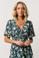 Verona Smocked Maxi Dress | Slate Floral