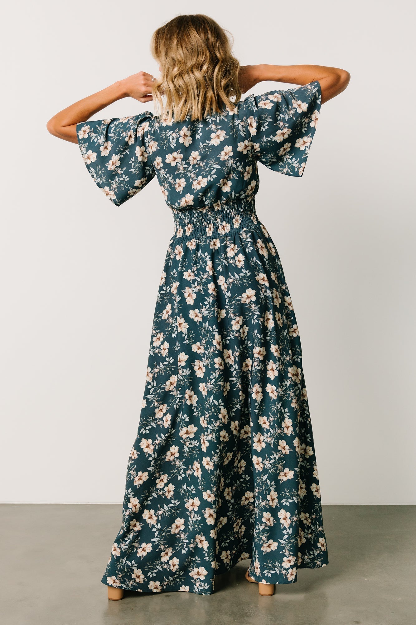 Verona Smocked Maxi Dress | Slate Floral