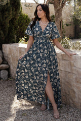 Verona Smocked Maxi Dress | Slate Floral