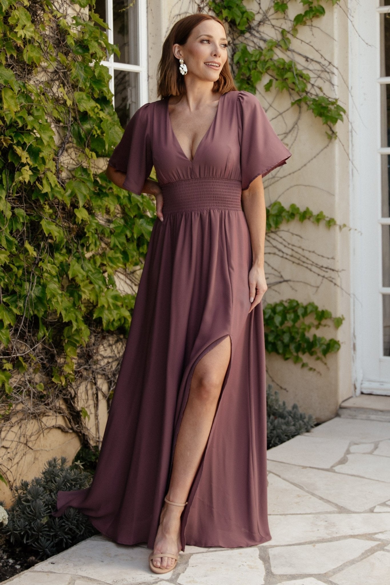 Verona Smocked Maxi Dress | Vintage Plum