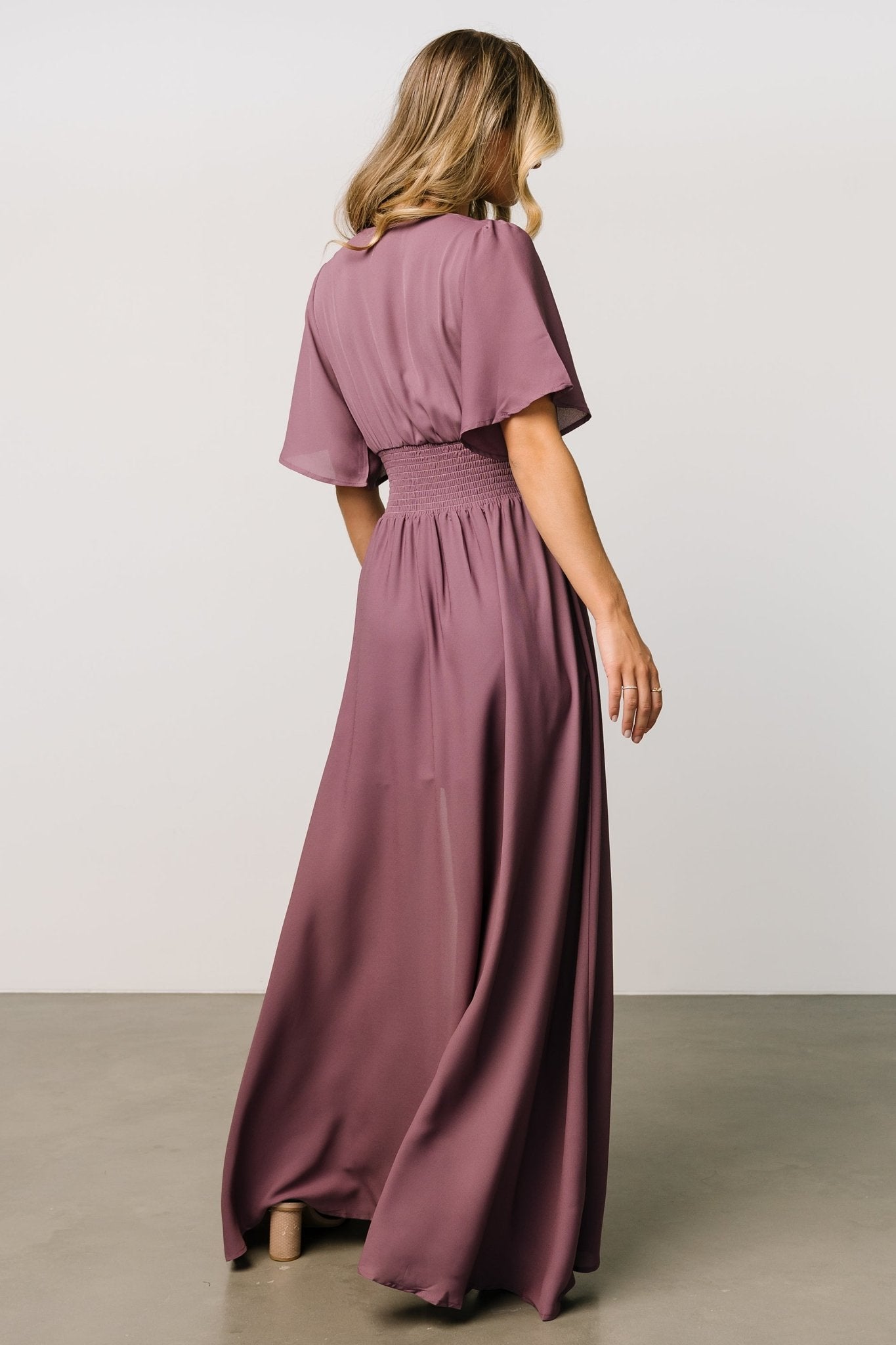 Verona Smocked Maxi Dress | Vintage Plum