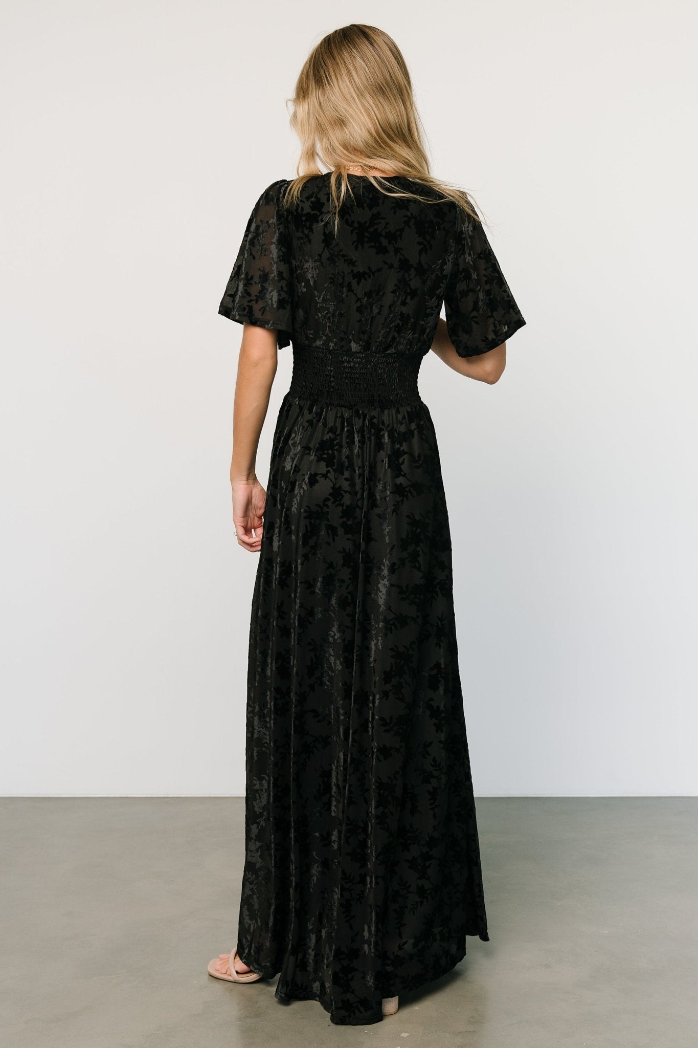 Veronica Velvet Maxi Dress | Black