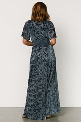 Veronica Velvet Maxi Dress | Whisper Blue