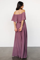 Victoria Off Shoulder Maxi Dress | Vintage Plum