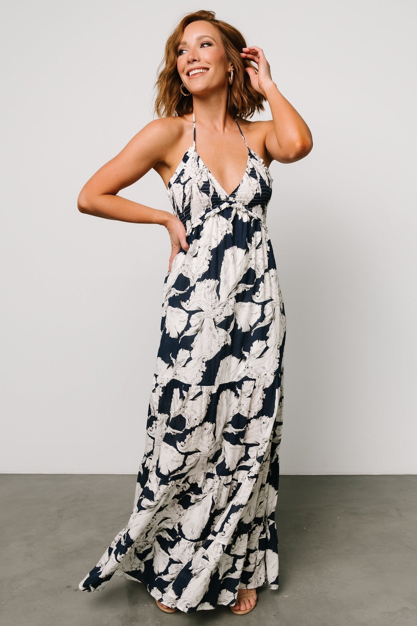 Visalia Maxi Dress | Navy + White