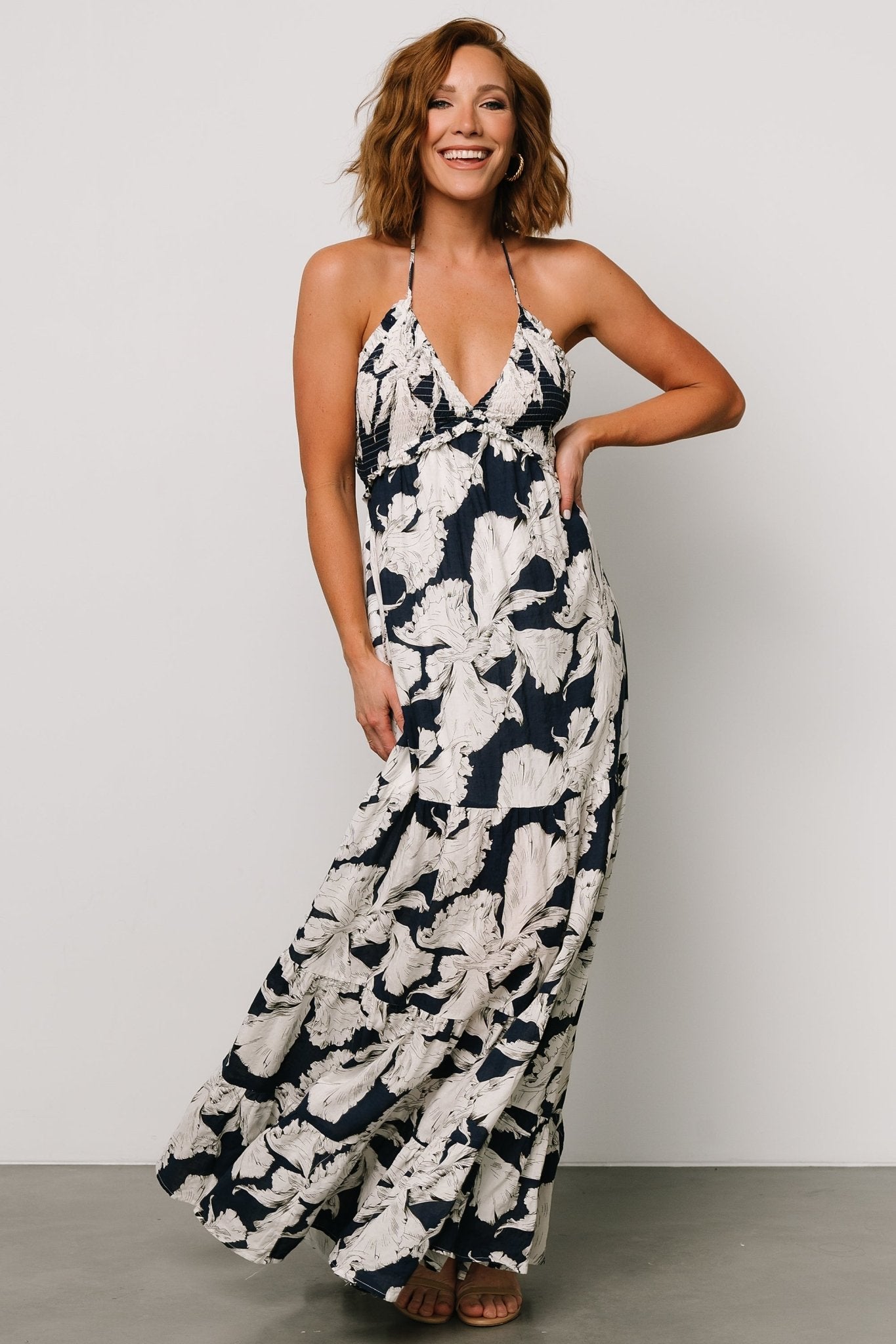 Visalia Maxi Dress | Navy + White