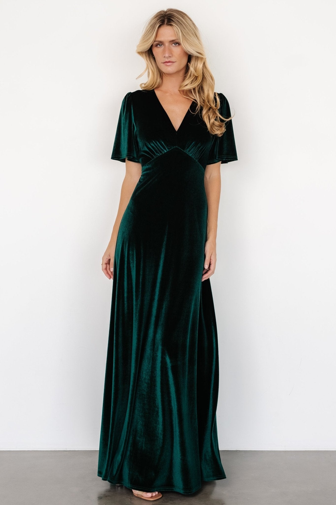 Vivian Velvet Maxi Dress | Emerald