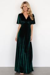 Vivian Velvet Maxi Dress | Emerald