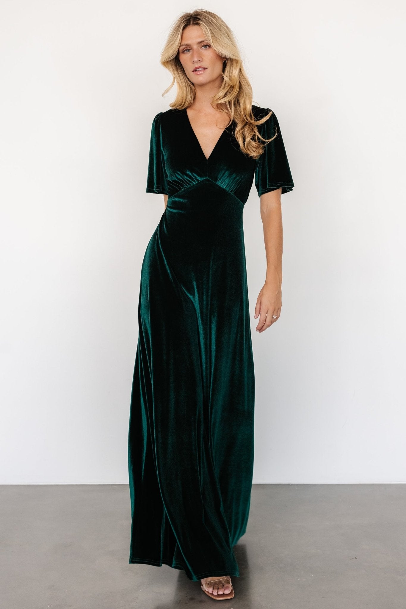 Vivian Velvet Maxi Dress | Emerald