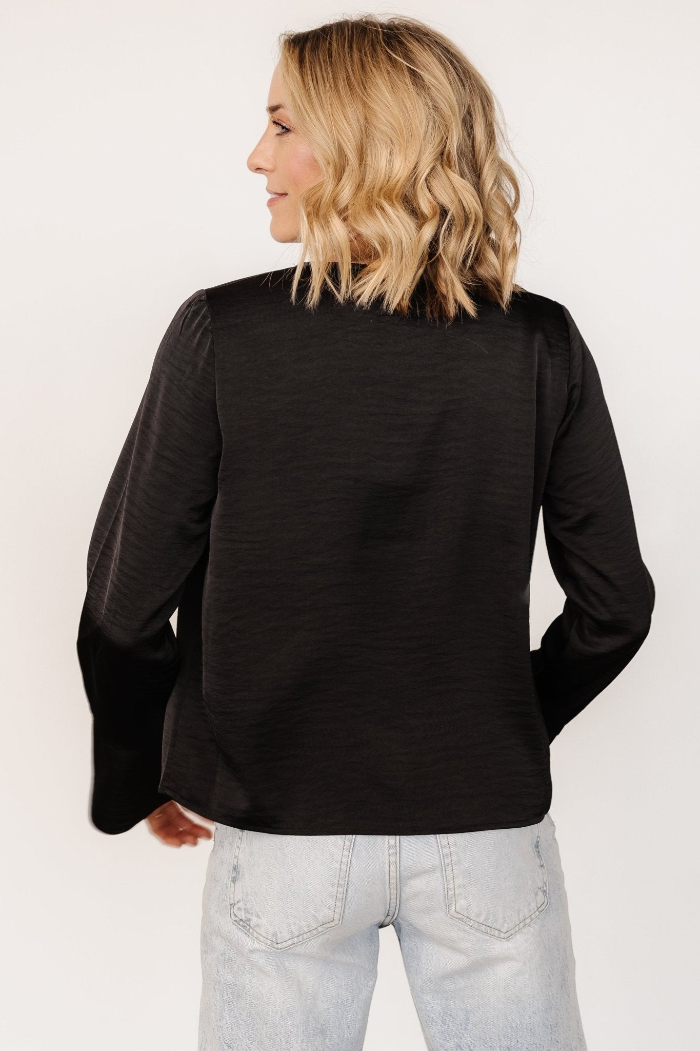 Westminster Satin Top | Black