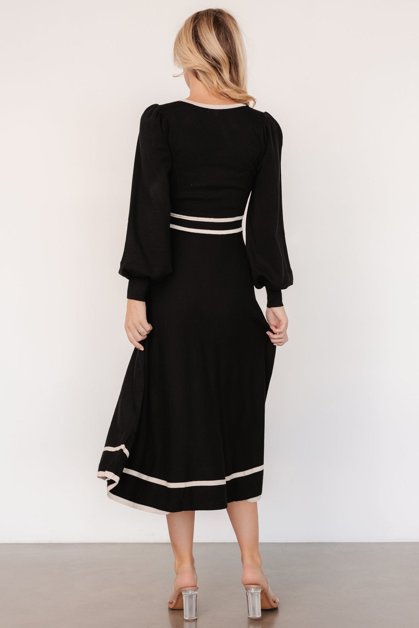 Winslet Knit Dress | Black + Cream