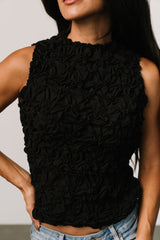 Wyn Textured Tank Top | Black