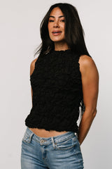 Wyn Textured Tank Top | Black