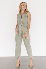 Zahara Sleeveless Jumpsuit | Washed Olive