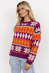 Zermatt Sweater | Magenta + Orange Print